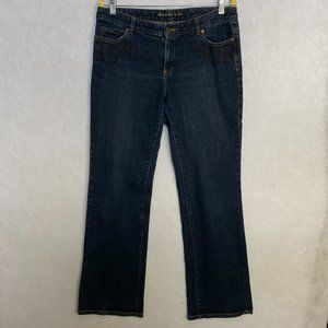 Y2K Michael Kors Jeans Womens‎ 10 LowRise Starlight Leg Embroidered Pockets Blue